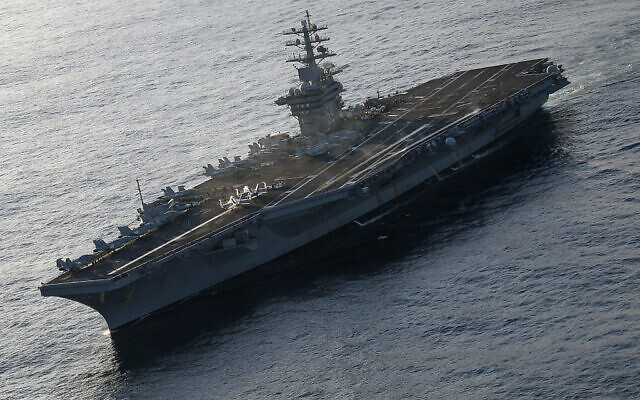 The USS Eisenhower off the coast of Virginia, December 10, 2015 in the Atlantic Ocean. (Photo by Mark Wilson/Getty Images)